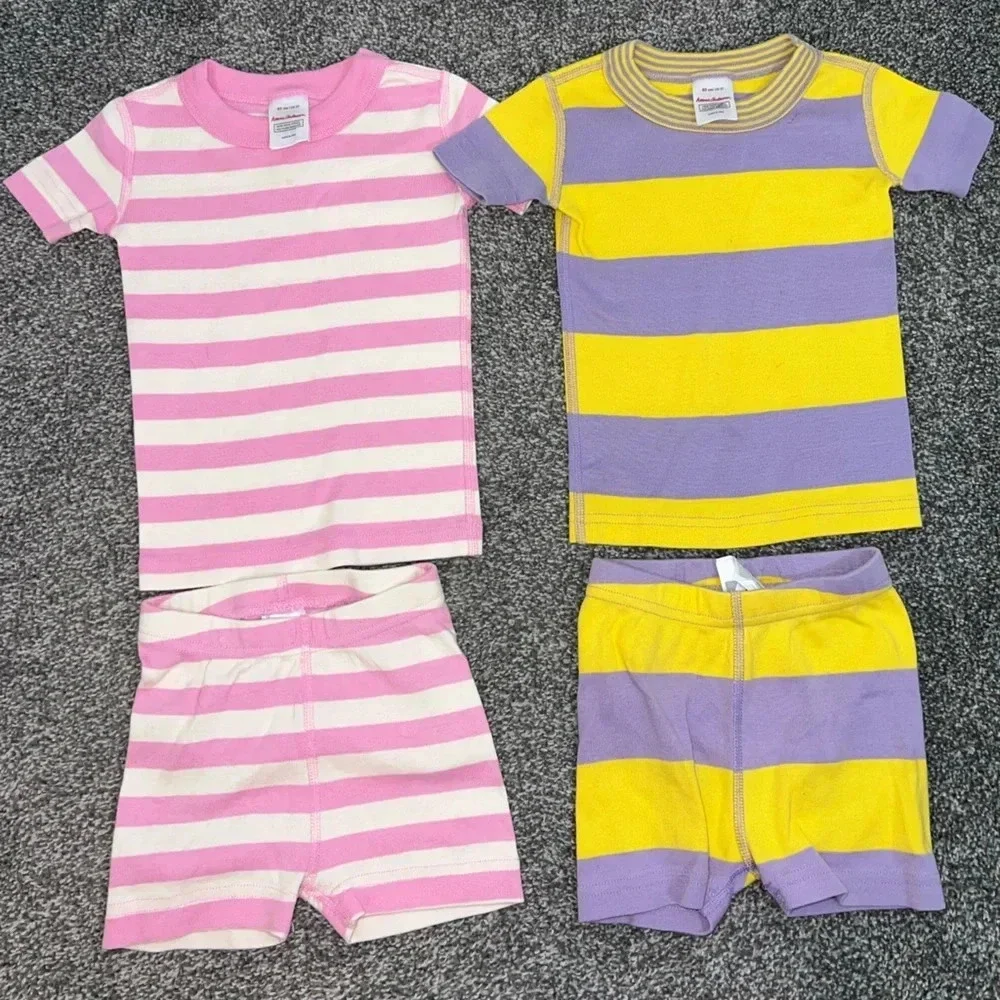 Hanna Andersson stripped shorts pajamas size 2